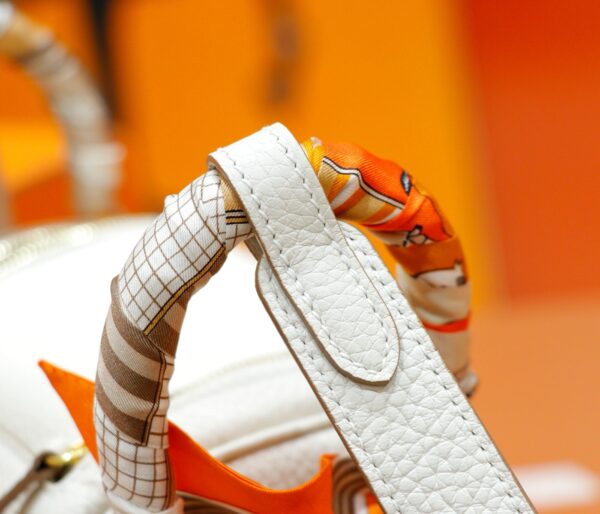 DR96 Factory Mini Lindy Togo Leather CK10 Cream White Gold Hardware 20cm Full Handmade