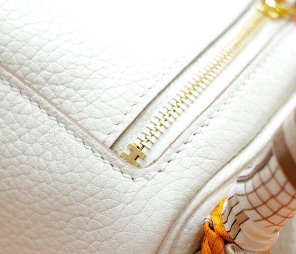 DR96 Factory Mini Lindy Togo Leather CK10 Cream White Gold Hardware 20cm Full Handmade