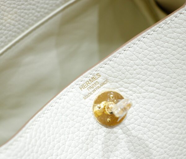 DR96 Factory Mini Lindy Togo Leather CK10 Cream White Gold Hardware 20cm Full Handmade