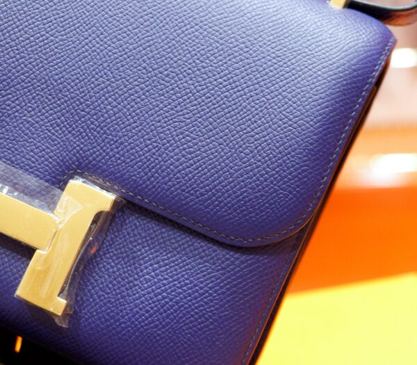 DR96 Factory Constance Epsom Leather Iris Purple Gold Hardware 18cm Full Handmade