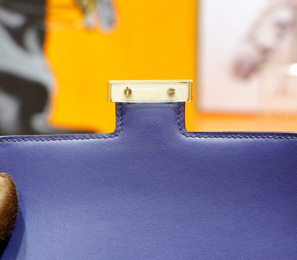DR96 Factory Constance Epsom Leather Iris Purple Gold Hardware 18cm Full Handmade