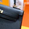 DR96 Factory Kelly Epsom Leather CK89 Black Gold Hardware 25cm Full Handmade