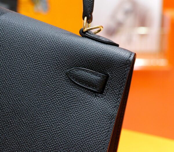 DR96 Factory Kelly Epsom Leather CK89 Black Gold Hardware 25cm Full Handmade