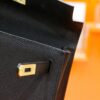 DR96 Factory Kelly Epsom Leather CK89 Black Gold Hardware 25cm Full Handmade