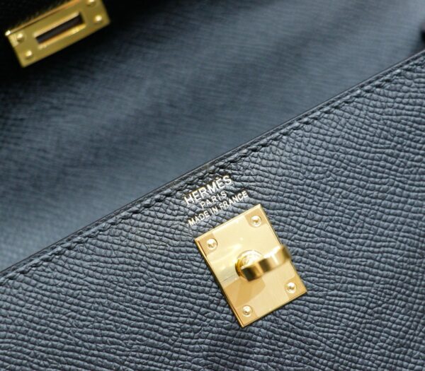 DR96 Factory Kelly Epsom Leather CK89 Black Gold Hardware 25cm Full Handmade