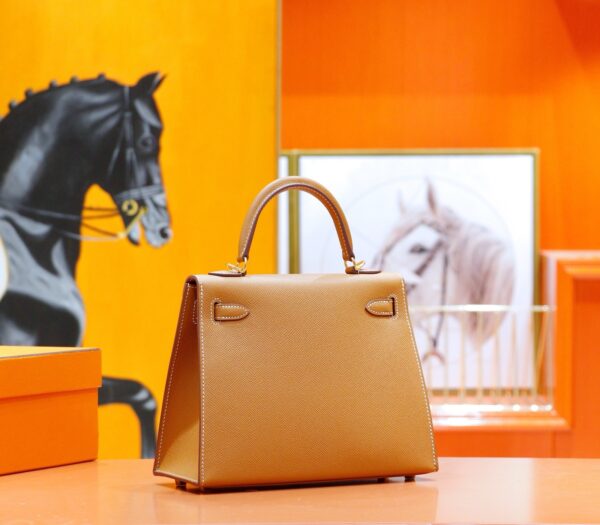 DR96 Factory Kelly Epsom Leather Golden Brown Gold Hardware 25cm Full Handmade