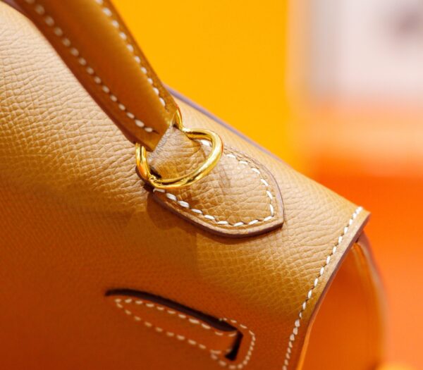 DR96 Factory Kelly Epsom Leather Golden Brown Gold Hardware 25cm Full Handmade