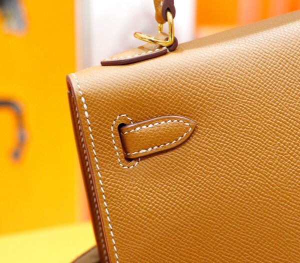 DR96 Factory Kelly Epsom Leather Golden Brown Gold Hardware 25cm Full Handmade