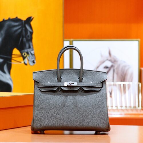 wsxc1779447845622_0 DR96 Factory Birkin Togo Leather Nobel Deep Grey Silver Hardware 25cm Full Handmade