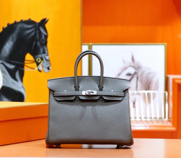 DR96 Factory Birkin Togo Leather Nobel Deep Grey Silver Hardware 25cm Full Handmade