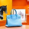 DR96 Factory Birkin Togo Leather Candy Blue Silver Hardware 30cm Full Handmade