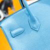 DR96 Factory Birkin Togo Leather Candy Blue Silver Hardware 30cm Full Handmade