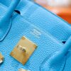 DR96 Factory Birkin Togo Leather Candy Blue Silver Hardware 30cm Full Handmade
