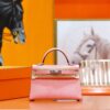 DR96 Factory Mini Kelly Epsom Leather Sakura Pink Silver Hardware 19cm Full Handmade