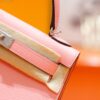 DR96 Factory Mini Kelly Epsom Leather Sakura Pink Silver Hardware 19cm Full Handmade