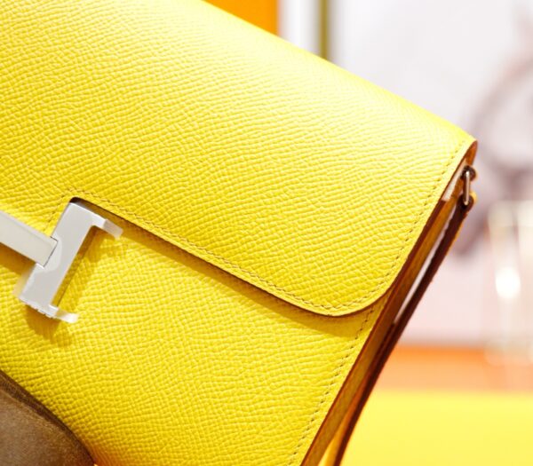 wsxc1780049619127_4 DR96 Factory Constance TO GO Epsom Leather Amber Yellow Silver Hardware 20cm Full Handmade