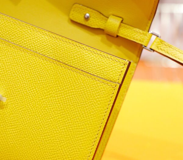 wsxc1780049619127_7 DR96 Factory Constance TO GO Epsom Leather Amber Yellow Silver Hardware 20cm Full Handmade