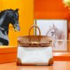 DR96 Factory Birkin Swift Leather & Canvas Golden Brown Gold Hardware 25cm Full Handmade