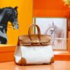 DR96 Factory Birkin Swift Leather & Canvas Golden Brown Gold Hardware 25cm Full Handmade