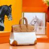 DR96 Factory Birkin Swift Leather & Canvas Golden Brown Gold Hardware 25cm Full Handmade
