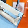 DR96 Factory Kelly Epsom Leather Candy Blue Silver Hardware 25cm Full Handmade