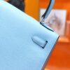 DR96 Factory Kelly Epsom Leather Candy Blue Silver Hardware 25cm Full Handmade