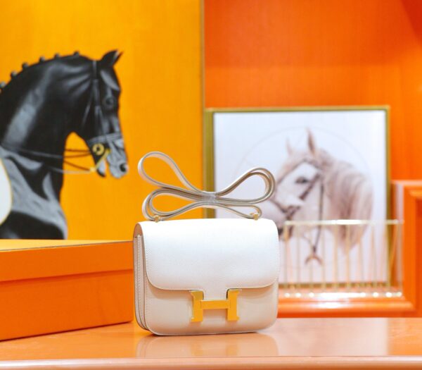 DR96 Factory Constance Epsom Leather Cream White Gold Hardware 18cm Full Handmade