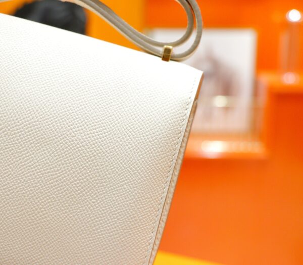 DR96 Factory Constance Epsom Leather Cream White Gold Hardware 18cm Full Handmade