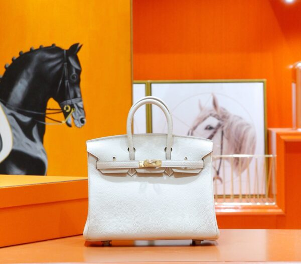 DR96 Factory Birkin Togo Leather Cream White Gold Hardware 25cm Full Handmade
