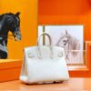 DR96 Factory Birkin Togo Leather Cream White Gold Hardware 25cm Full Handmade