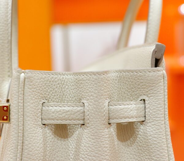 DR96 Factory Birkin Togo Leather Cream White Gold Hardware 25cm Full Handmade