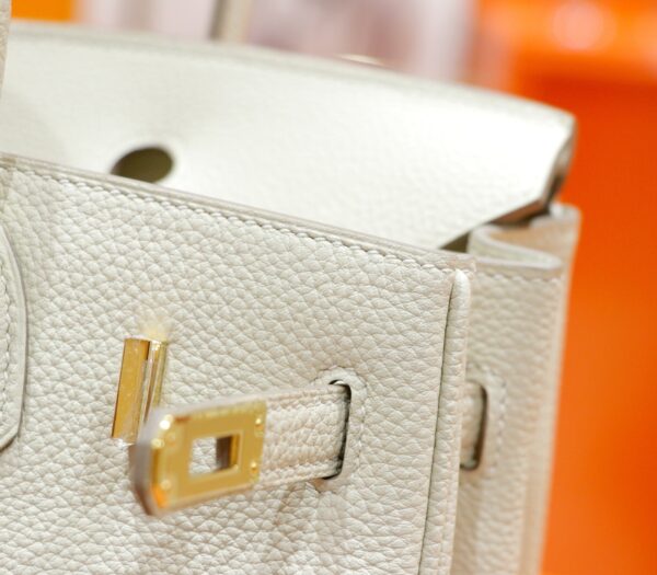 DR96 Factory Birkin Togo Leather Cream White Gold Hardware 25cm Full Handmade