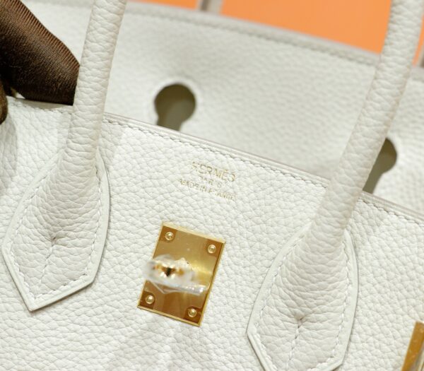 DR96 Factory Birkin Togo Leather Cream White Gold Hardware 25cm Full Handmade