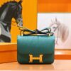 DR96 Factory Constance Epsom Leather Peacock Green Gold Hardware 24cm Full Handmade