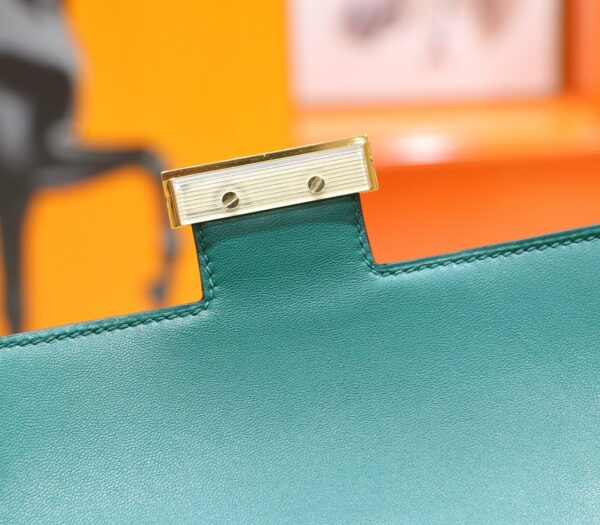 DR96 Factory Constance Epsom Leather Peacock Green Gold Hardware 24cm Full Handmade