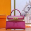 DR96 Factory Mini kelly Epsom Leather Rose Pink Gold Hardware 19cm Full Handmade