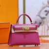 DR96 Factory Mini kelly Epsom Leather Rose Pink Gold Hardware 19cm Full Handmade