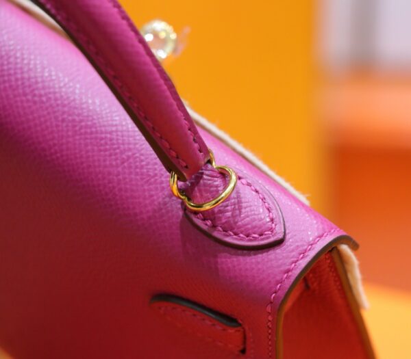 DR96 Factory Mini kelly Epsom Leather Rose Pink Gold Hardware 19cm Full Handmade