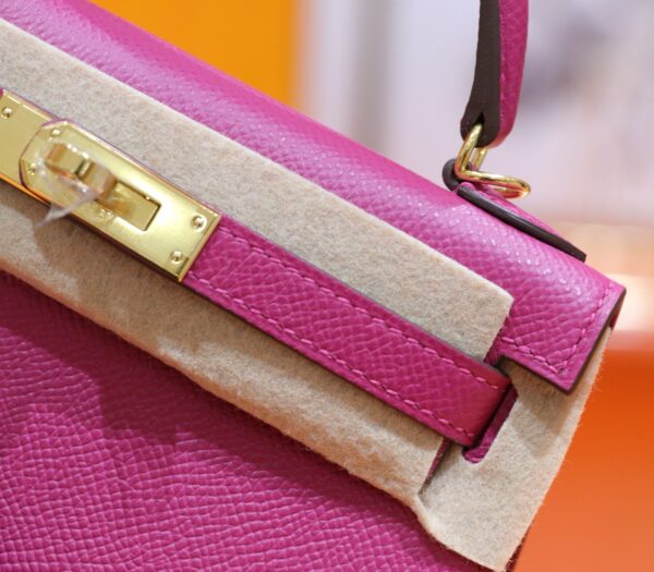 DR96 Factory Mini kelly Epsom Leather Rose Pink Gold Hardware 19cm Full Handmade