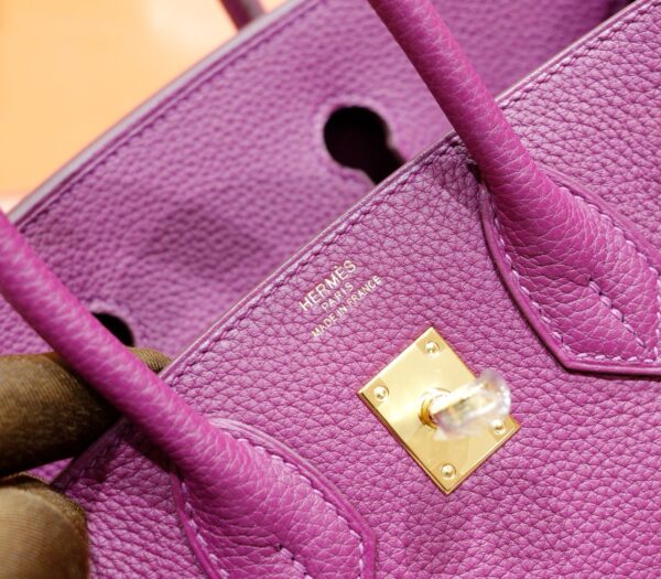 wsxc1784044346201_8 DR96 Factory Birkin Togo Leather Anemone Purple Gold Hardware 25cm Full Handmade