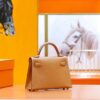 DR96 Factory Mini kelly Epsom Leather Golden Brown Gold Hardware 19cm Full Handmade