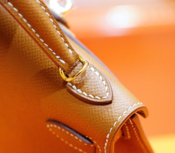 DR96 Factory Mini kelly Epsom Leather Golden Brown Gold Hardware 19cm Full Handmade