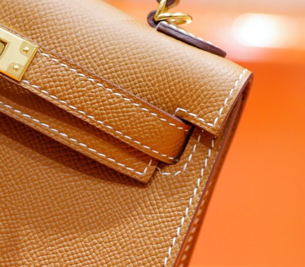 DR96 Factory Mini kelly Epsom Leather Golden Brown Gold Hardware 19cm Full Handmade