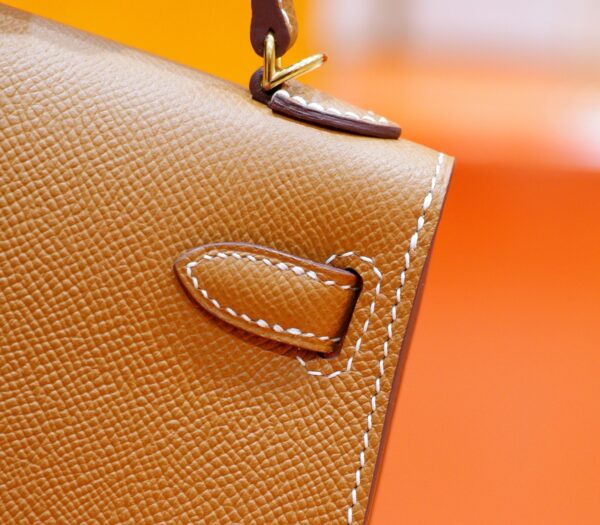 DR96 Factory Mini kelly Epsom Leather Golden Brown Gold Hardware 19cm Full Handmade