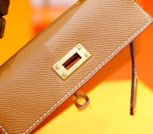 DR96 Factory Mini kelly Epsom Leather Golden Brown Gold Hardware 19cm Full Handmade