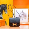 DR96 Factory Constance Epsom Leather CK89 Black Gold Hardware 18cm Full Handmade