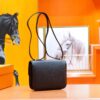 DR96 Factory Constance Epsom Leather CK89 Black Gold Hardware 18cm Full Handmade