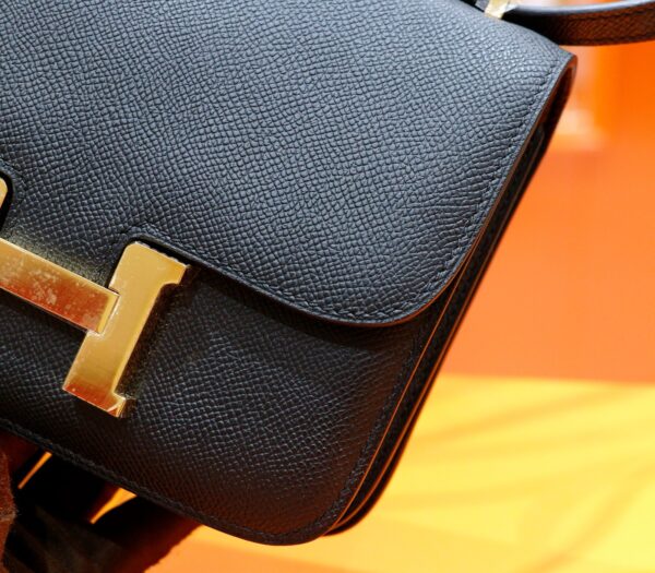 DR96 Factory Constance Epsom Leather CK89 Black Gold Hardware 18cm Full Handmade