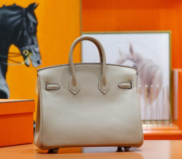 DR96 Factory Birkin Swift Leather Turtledove Khaki Silver Hardware 25cm Full Handmade