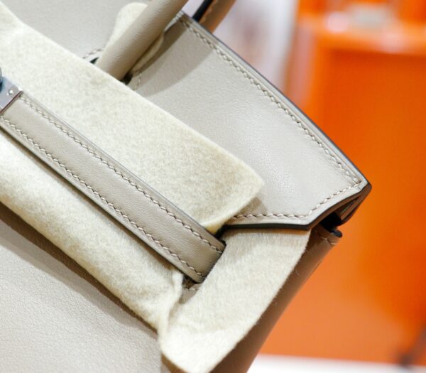 DR96 Factory Birkin Swift Leather Turtledove Khaki Silver Hardware 25cm Full Handmade